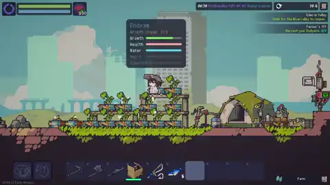 Doloc Town player watering crops with a watering can